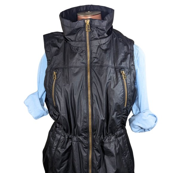 Athleta Medium 'Alpine Air' Black Vest Fleece Lined Full Zip Adjustable Waist - Picture 6 of 15